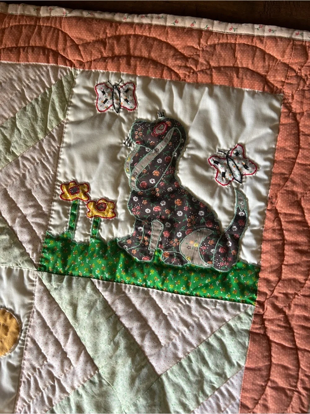 Vintage Handmade Baby Quilt